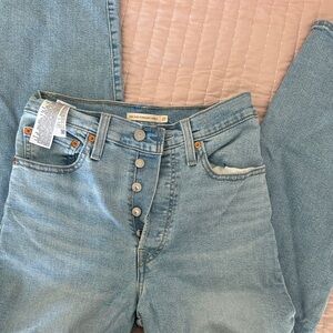 Levi's Light Blue High-Rise Straight Jeans